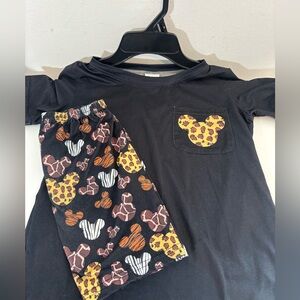 Boys Youth Disney Inspired Pajamas Animal Print Shorts and Short Sleeve Mickey